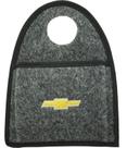 Lixeira Lixinho Automotiva Carro Carpete Logo Bordado GM Chevrolet para Câmbio Grafite