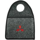 Lixeira Lixinho Automotiva Carro Carpete Logo Bordado Mitsubishi para Câmbio Grafite
