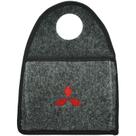 Lixeira Lixinho Automotiva Carro Carpete Logo Bordado Mitsubishi para Câmbio Grafite