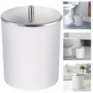 Lixeira Lixinho Branco Tampa Aço Inox Redondo 5 Litros Banheiro Lavabo Escritório