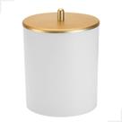 Lixeira Lixinho Cesto de Lixo Banheiro Lavabo Escritório Luxo Pia Cozinha 5 Litros Branco/Dourado Arthi