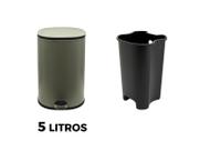 Lixeira Metal Linius Serenity 5L Cor Verde Sage e Pedal Com Amortecimento Lixeira Metal Linius Serenity 5L Cor Verde Sage e Pedal Com Amortecimento