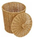 Lixeira Multiuso 10l Marrom Plastico Rattan Abertura Manual