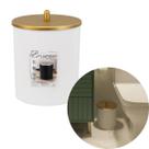 Lixeira Multiuso Com Tampa 5 Litros Branco E Dourado Para Banheiro Lavabo Cozinha