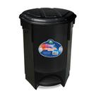 Lixeira Multiuso Oval Com Pedal e Tampa 30 litros Preta