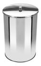 Lixeira Office Redonda Com Tampa Em Aço Inox 10 Litros