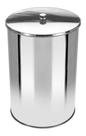Lixeira Office Redonda Com Tampa Em Inox 7 Litros