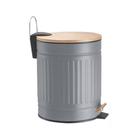 Lixeira Para Banheiro Cozinha Cesto Removível 5l Inox Cinza MEK