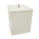 Lixeira para Banheiro Mdf Quadrada C/ Frisos 6 Litros Biscuit