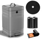 Lixeira para cocô de cachorro Kopuncare 5L de metal com tampa e 40 sacos cinza Lixeira para cocô de cachorro Kopuncare 5L de metal com tampa e 40 sacos cinza