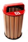 Lixeira para Coleta Seletiva 90L Diversas Cores Madeira Plastica Ecologica Cor:Vermelho