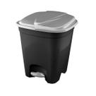 Lixeira para Cozinha 14 Litros com Pedal Preto e Cinza Lixeira para Cozinha 14 Litros com Pedal Preto e Cinza