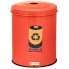 Lixeira Para Descarte de Pilhas Baterias 15 Litros Esmaltado