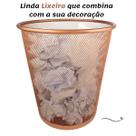 Lixeira para escritório quarto 10l black rose gold preto dourado