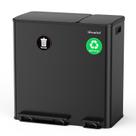Lixeira para lixo e reciclagem Lovewind 70 L em aço inox com pedal