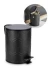 Lixeira Pedal 5L Hexagon Balde De Lixo Cozinha Banheiro Casa - Preto