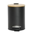 Lixeira Pedal Preta 3L Bambu 9441 Mimo Style Lixeira Pedal Preta 3L Bambu 9441 Mimo Style