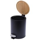Lixeira Pedal Preta 5L Bambu 9443 Mimo Style Lixeira Pedal Preta 5L Bambu 9443 Mimo Style