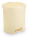 Lixeira Pedal Rattan 6 Lts Cozinha Banheiro Escritorio Bege