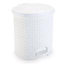 Lixeira Pedal Rattan 6 Lts Cozinha Banheiro Escritorio Branco