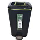 Lixeira Pedal Retangular c/porta sachet - 12L Preta / Verde