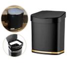 Lixeira Pia Cozinha 2,5l Cesto De Lixo Com Tampa Removível Eleganza Preto Com Dourado