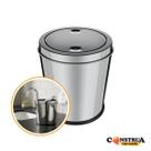Lixeira Pia Inox Cozinha Banheiro Tampa Basculante 3 Litros