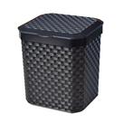 Lixeira Pia Rattan Preta Cozinha C/ Tampa Multiuso 05 Litros