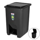 Lixeira Plástica 15 Litros Com Pedal Cesto De Lixo Banheiro Cozinha Preto - SR2215/20 Sanremo Lixeira Plástica 15 Litros Com Pedal Cesto De Lixo Banheiro Cozinha Preto - SR2215/20 Sanremo