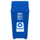 Lixeira Plastica 50l Reciclavel Azul Papel - PLASVALE