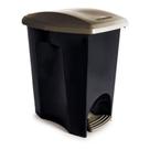 Lixeira Plástica C/ Pedal 14L Preta com Dourado