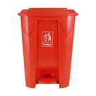 Lixeira Plástica com Pedal 50L Vermelha Grande Áreas Externas - Nobre
