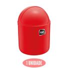 Lixeira Plastica com Tampa p Escritorio Vermelho 4L