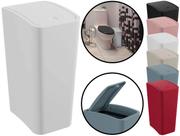 Lixeira Plástica Retangular Cesto De Lixo Com Tampa Click Lavabo Escritório Cozinha 8 Litros Astra