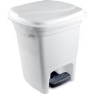 Lixeira Plasvale Com Pedal 15L Branca Quadrada