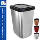 Lixeira Prática 9 Litros Prata Click Label 25462 Arqplast
