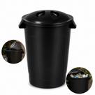 Lixeira preta grande cesto lixo 60 litros 60l com tampa balde redondo reforcada plastico
