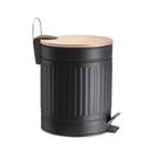 Lixeira Preta para Banheiro 3L em Aço Inox e Bambu Mek 1724,5cm Mek