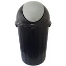 Lixeira Preta Tampa Basculante G 80 Lts Resistente 80x43Cm