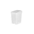 Lixeira pvc com pedal 9lt quadrada branca metasul