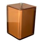 Lixeira quadrada 4l em resina cristal red gold - cromado