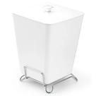 Lixeira Quadrada 7 Litros Com Suporte Aramado Interno Banheiro Lavabo Cozinha Branco Arthi
