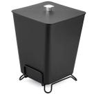 Lixeira Quadrada 7 Litros Com Suporte Aramado Interno Banheiro Lavabo Cozinha Preto Arthi