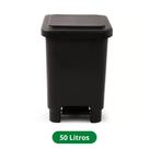 Lixeira Quadrada com Pedal 50 Litros Preta