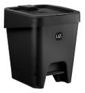 Lixeira quadrada COM PEDAL preta 8L- UZ