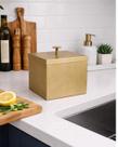 Lixeira Quadrada Inox 5.2L - Dourado Fosco