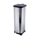 Lixeira Quadrada Inox Com Pedal Esfera - Tampa Plástica 30L Lixeira Quadrada Inox Com Pedal Esfera - Tampa Plástica 30L