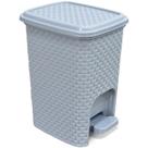 Lixeira Rattan 7 Litros Multiuso Plastica Com Pedal Dobravel