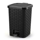 Lixeira Rattan Grande 15l Com Amortecedor Banheiro Cozinha - Monte Líbano