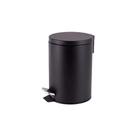 Lixeira Redonda 3L Preto Matte com Pedal Powermaid